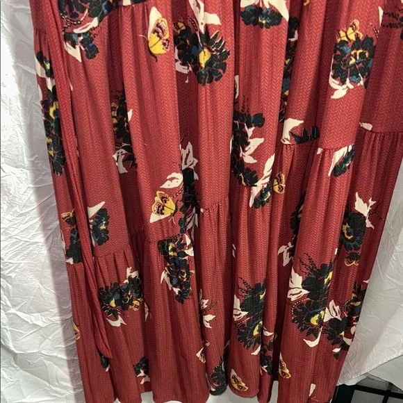 Free People “ All I got “ Rust Floral Maxi Dress size 10 worn once. - Picture 10 of 11